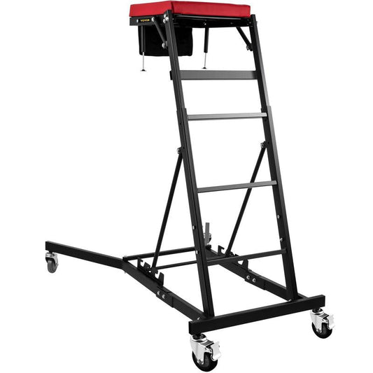 400 LBS Capacity Adjustable High Creeper for Auto Repair, Heavy-Duty Foldable Mechanics Creeper with 4 Swivel Casters, Height Adjustable from 48" to 76"