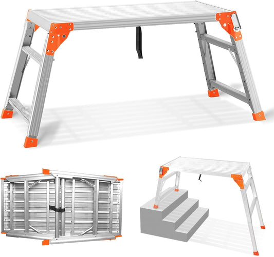 Multifunctional & Adjustable Work Platform with Wheels