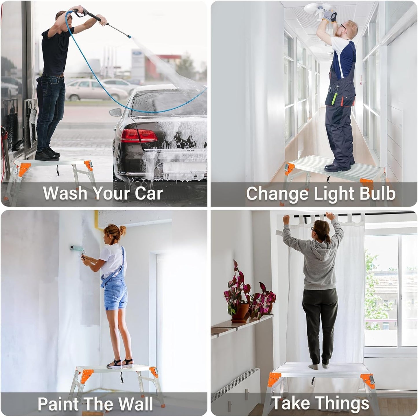 Multifunctional & Adjustable Work Platform with Wheels