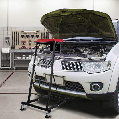 400 LBS Capacity Adjustable High Creeper for Auto Repair, Heavy-Duty Foldable Mechanics Creeper with 4 Swivel Casters, Height Adjustable from 48" to 76"