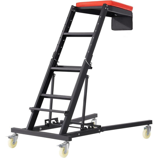 400 LBS Capacity Adjustable High Creeper for Auto Repair, Heavy-Duty Foldable Mechanics Creeper with 4 Swivel Casters, Height Adjustable from 48" to 76"