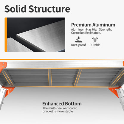 Multifunctional & Adjustable Work Platform with Wheels