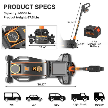 3 Ton Heavy Duty Steel Long Reach Big Wheel Ejack