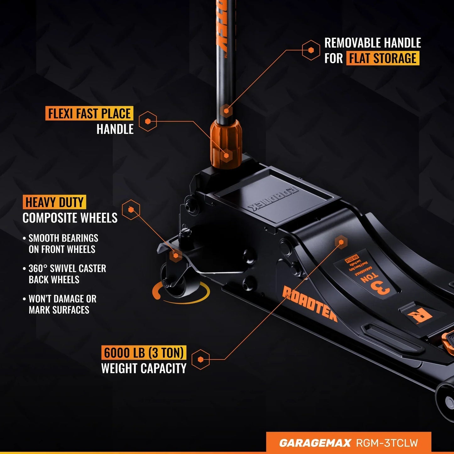 3 Ton Heavy Duty Steel Long Reach Big Wheel Ejack