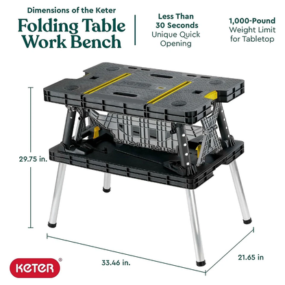 Folding Portable Workbench Sawhorse *COMES WITH 2 CLAMPS