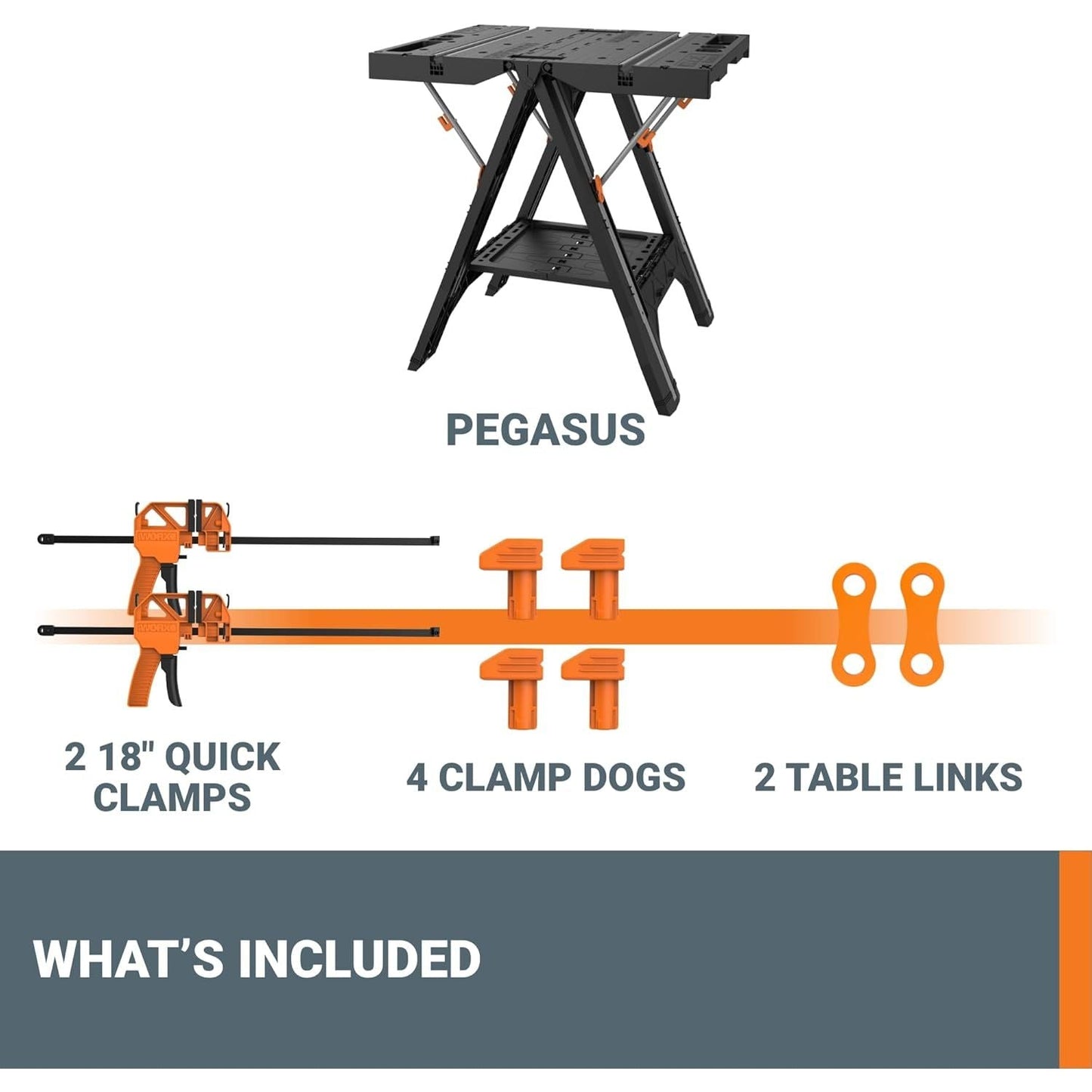 Worx Pegasus 2-in-1 Folding Work Table & Sawhorse