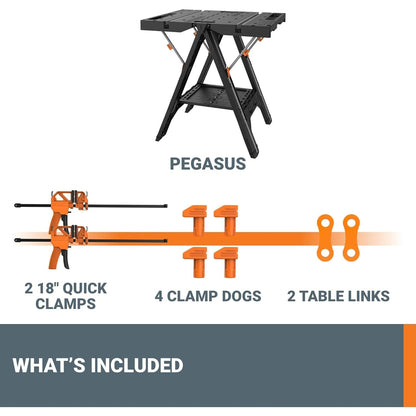 Worx Pegasus 2-in-1 Folding Work Table & Sawhorse