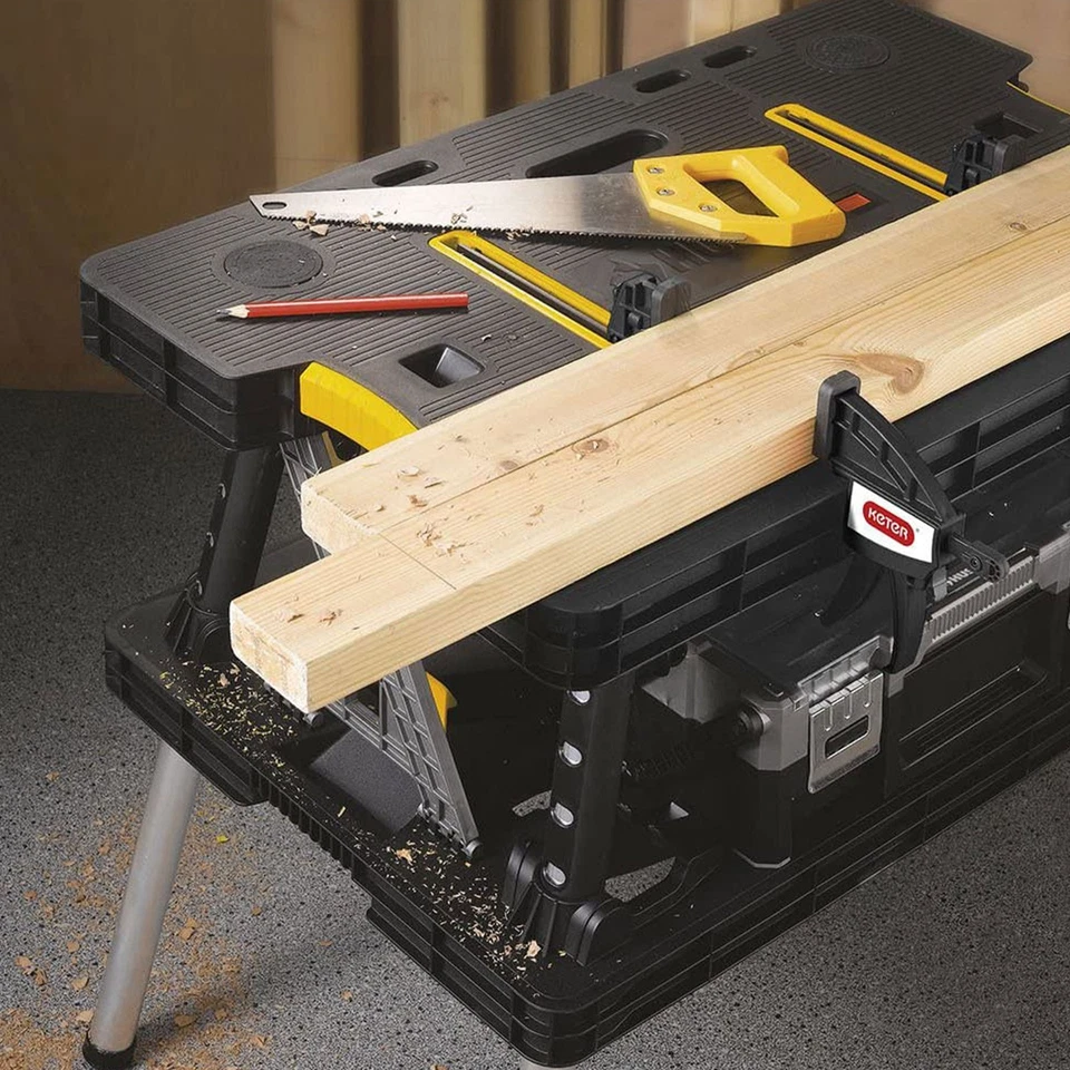 Folding Portable Workbench Sawhorse *COMES WITH 2 CLAMPS