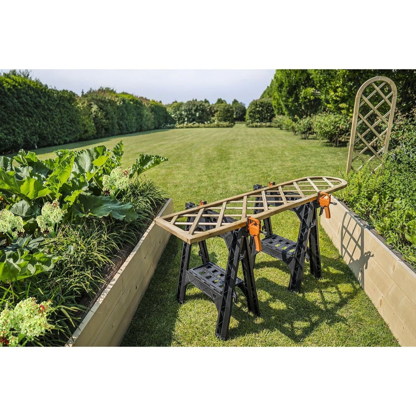 Clamping Sawhorses with Bar Clamps